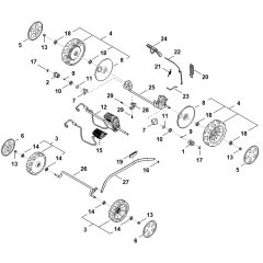 Chassis, Gearbox Assembly for Stihl RMA 453.3 PV Mower