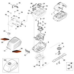 Engine, Blade Assembly for Stihl RMA 453.3 PV Mower
