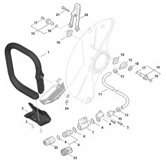 Handlebar, Water Connection Assembly for Stihl TSA350 Disc Cutter