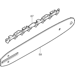 Chain & Bar Assembly for Makita