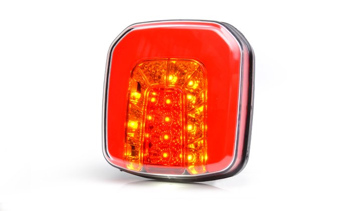 Square LED Rear Combination Lamp 12-24V, Slimline, Number Plate Light