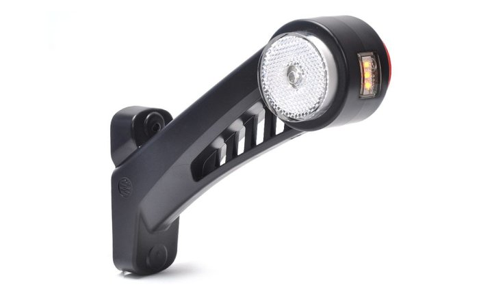 LED Outline Marker Lamp 9-36V RH 45° Red/White/Amber with Side Marker