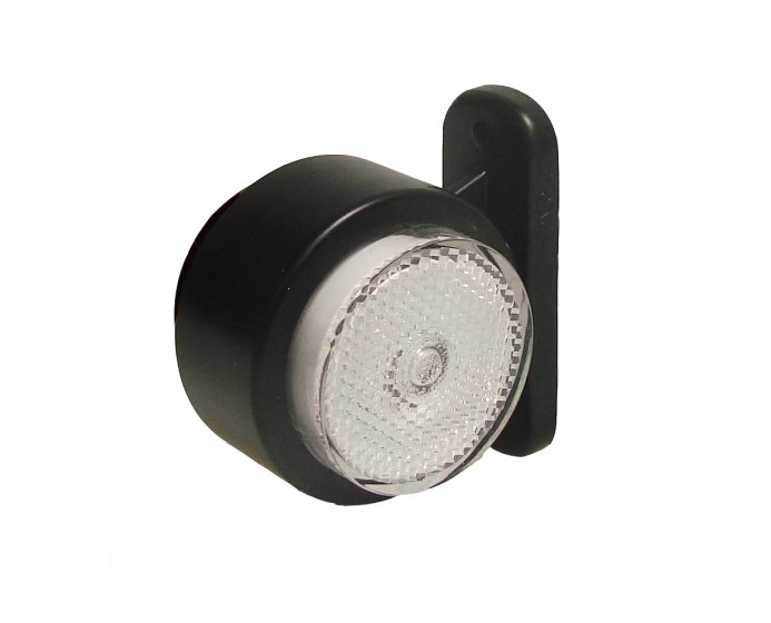 LED Outline Marker Lamp, White Front, 10-30V, IP68, Reflector, 35cm Cable