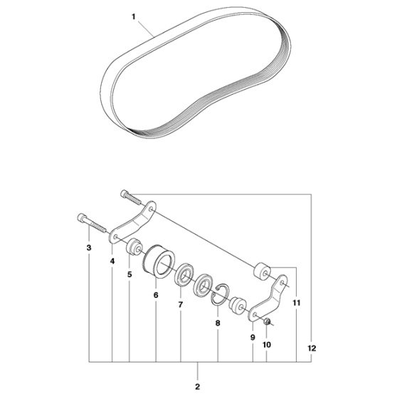 Belt Assembly for Husqvarna K6500 Ring Disc Cutters