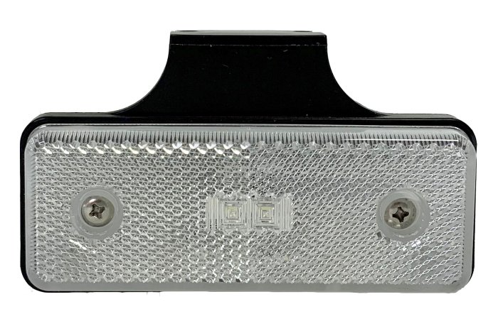 LED Front Marker Lamp, Clear, 12/24V, Slimline, With Bracket