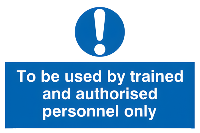 Self Adhesive Label - Trained Personnel Only