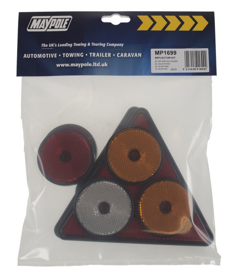 Trailer & Caravan Reflector Kit - Triangle & Round Reflectors