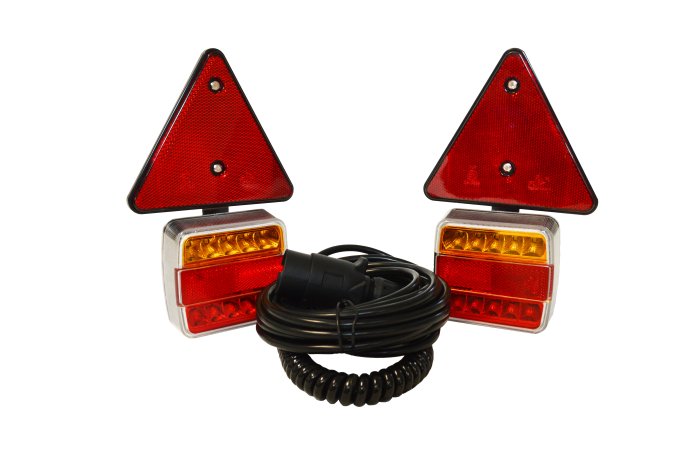 LED Magnetic Trailer Lighting Pod Kit 12V, 6m Cable, 1.8m Lead, Triangles