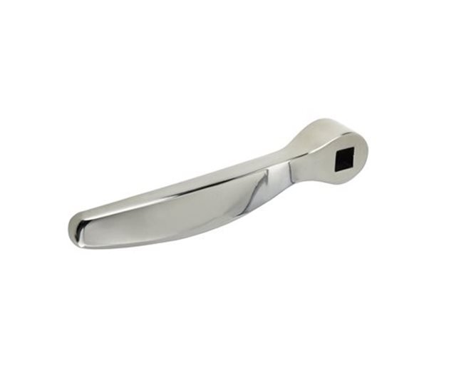 Interior Release Handle, Chrome, 124.5 mm, 8 mm Square, Lock Nut