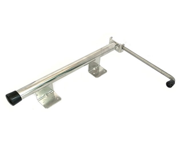 Trombone Door Retainer, Stainless Steel, 466 mm, Spring-Loaded, Polished