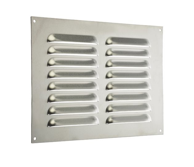 Aluminium Louvre Trickle Vent, 16 Slots, 240.5 x 166 mm, Self Colour