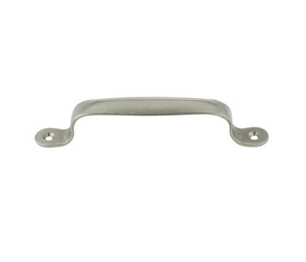 Pressed Mild Steel Pull Handle, 158mm, Self Colour, Ø5mm CSK Fixing
