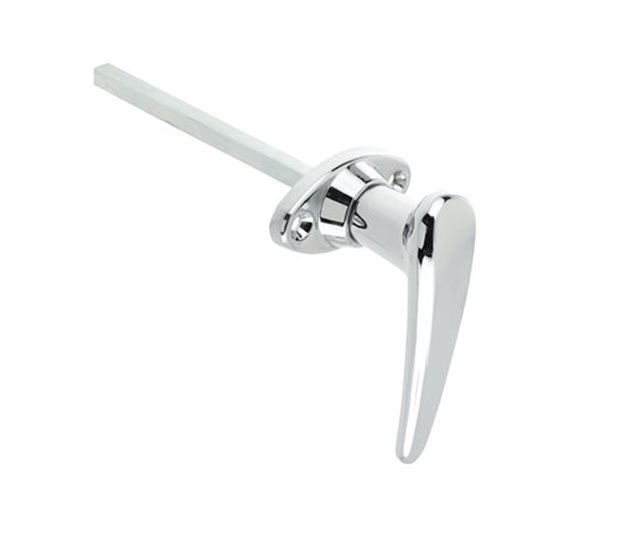 Lever Handle, Non-Locking, Chrome Plated, 43.5mm Centres, 8mm Square