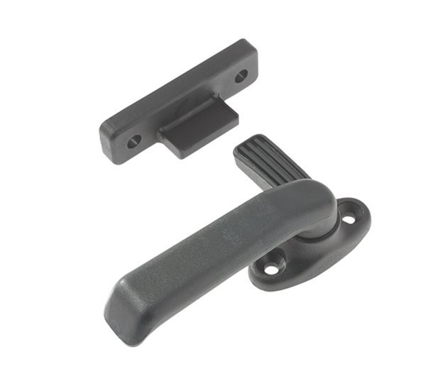 Window Lever Handle, Right Hand, Black Textured Polypropylene