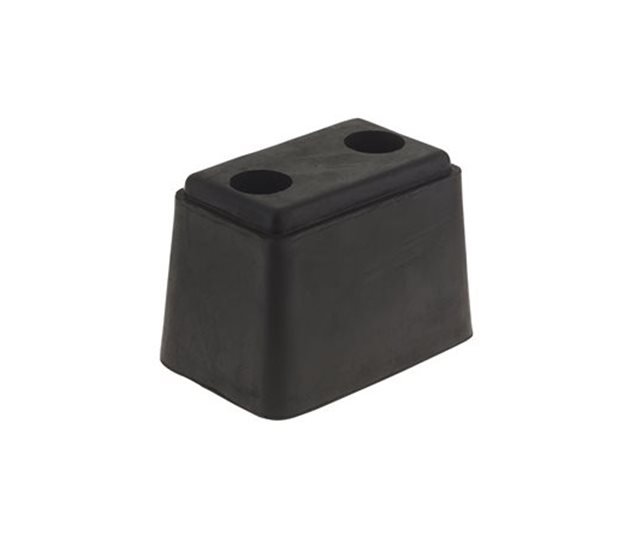 Impact Rubber Square Buffer, 120 x 75 x 85 mm, Ø12mm Fixing, Black