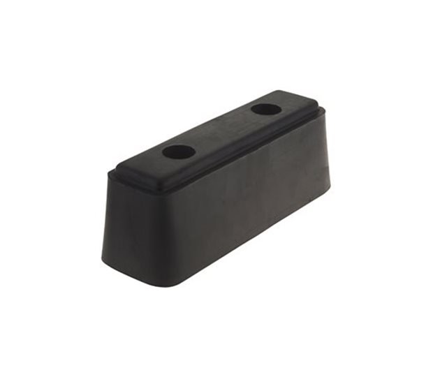 Rubber Square Buffer Heavy Duty, 350 x 100 x 105mm, Black, Ø13mm
