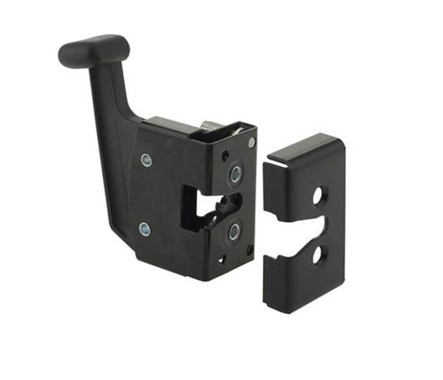 Single Rotor Anti-Burst Latch, Left Hand, Black Powder Coated Steel