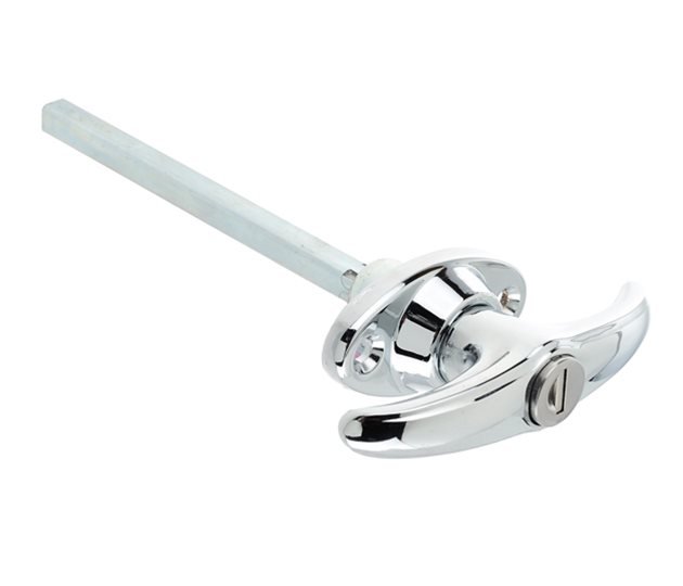 Locking T-Handle, Chrome, 94mm, 126 x 8mm Square, Mixed Keys