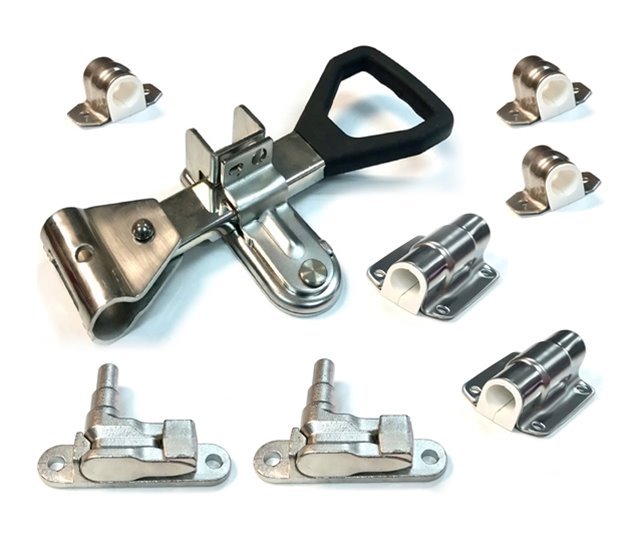 Door Gear Kit, 27mm Bar, Stainless Steel, Bushed D-Grip, Bolt-On