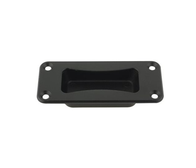 Recessed Panel Handle, 133mm, Black Zinc Die-Cast, Screw Fix