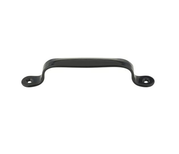Pressed Steel Pull Handle 160mm - Black PVC Coated, Ø4mm Countersunk