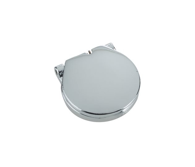 Chrome Plated Escutcheon, 12mm Access Hole, Hinged Spring Lid