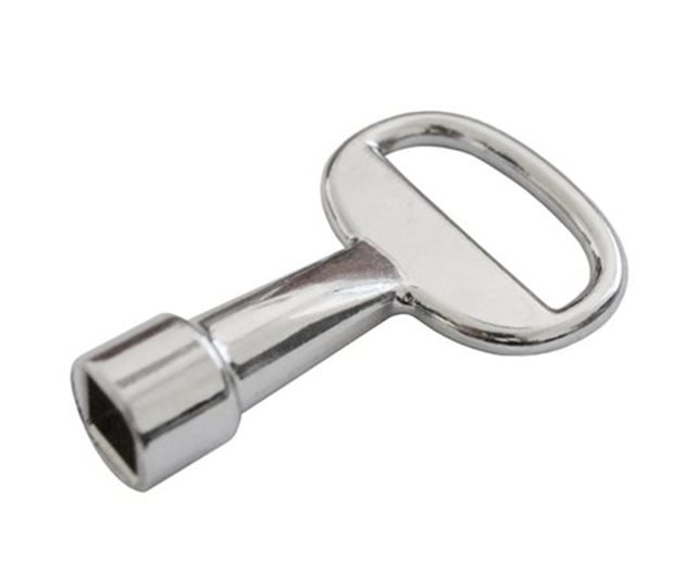Quarter Turn Square Key, 8mm, 55mm Long, Zinc Plated Steel