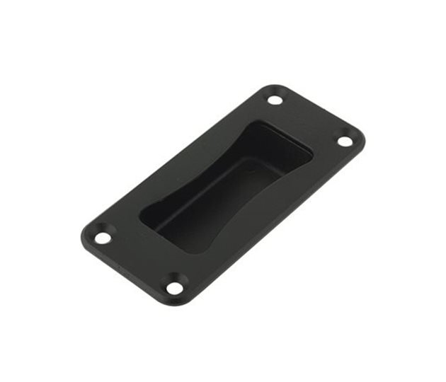 Recessed Panel Handle 134mm, Black Glass-Filled Nylon, Screw Fix