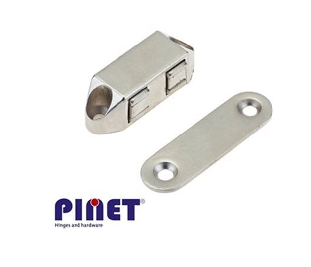 Magnetic Catch, Screw Fix, 4kg Pull, 49.5 x 16.5 x 15.5mm, Nickel Plated