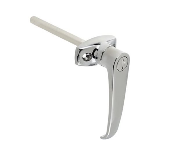 Lever Handle, Non-Locking, Chrome Plated, 38 mm Centres, 8 mm Square