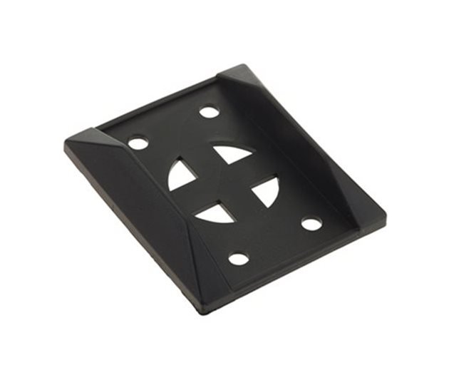 T-Bar Door Retainer Back Plate, Black Plastic, 70.5 x 60 mm