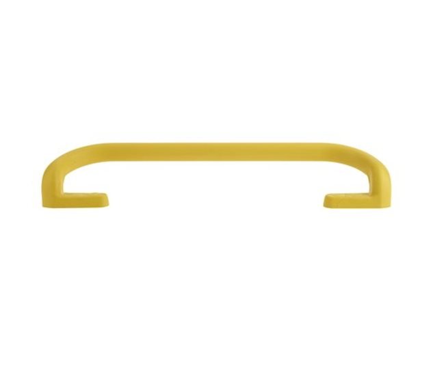 Cushion Grip Pull Handle, PU on Spring Steel, Yellow RAL 1023, 469mm