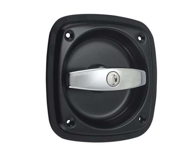 Recessed T-Handle Locking, Keyed Alike, Black Dish 140 x 140mm, 8mm Drive