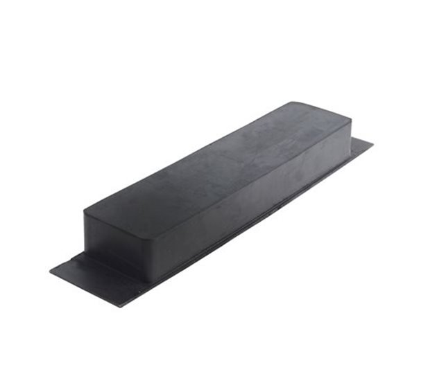 Rubber/Steel Tipper Pad, Weld-On, 287 x 75 x 30 mm