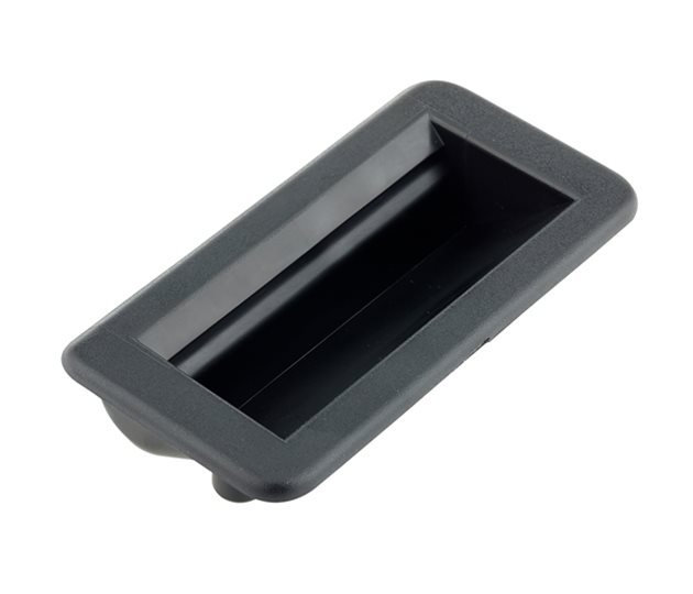 Recessed Flush Panel Handle, Screw Fix, Black ABS, 131.5 x 72.5mm