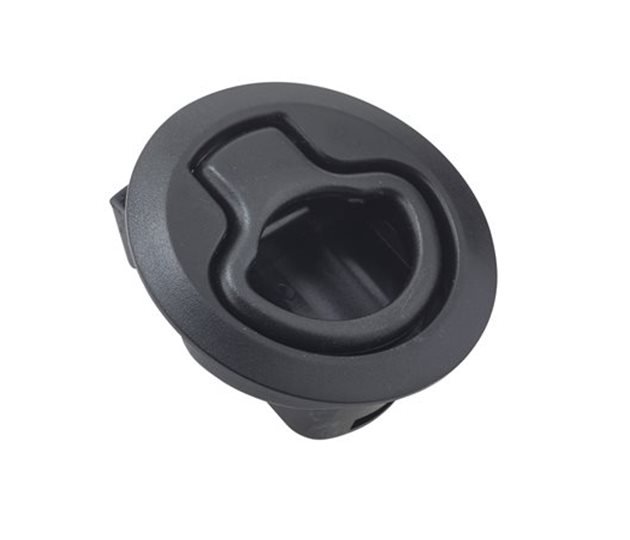 Flush Pull Latch, Black Polypropylene, 50 mm Cut-Out, 26.5 mm Grip