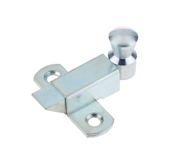 Pressed Steel End Slam Bolt, 56 x 50 mm, Zinc Plated, Nose Up