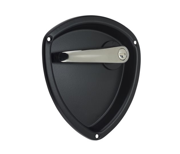 Recessed Locking Lever Handle, Keyed Alike, 165 x 165mm, Black Dish