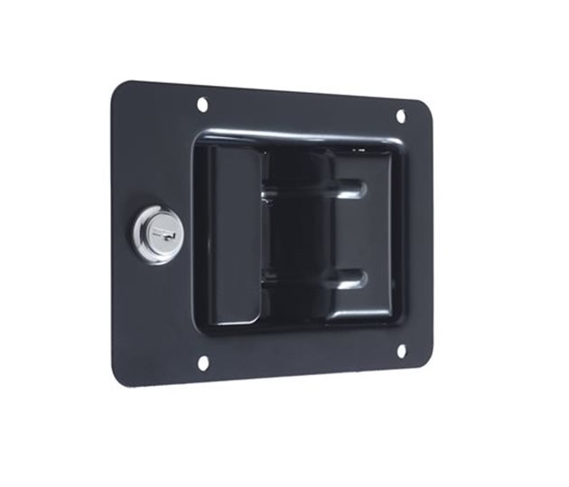 Locking Keyed Alike Compartment Latch, Black Powder Coated, 161 x 114.5 mm