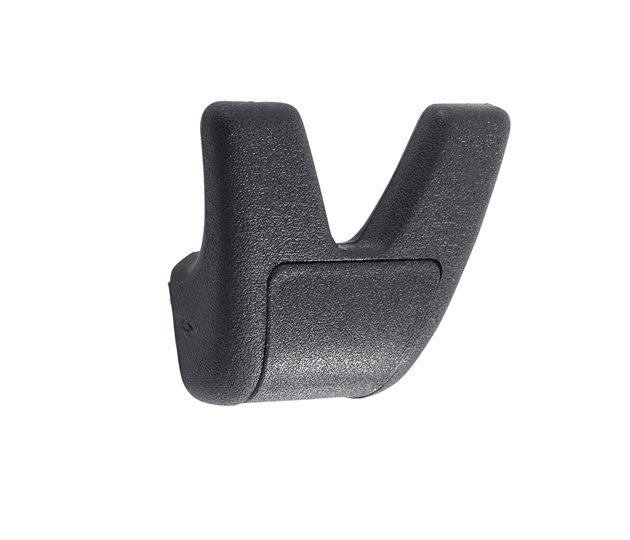 Double Coat Hook - Black Plastic, Concealed Fixing, 51 x 60 x 19mm