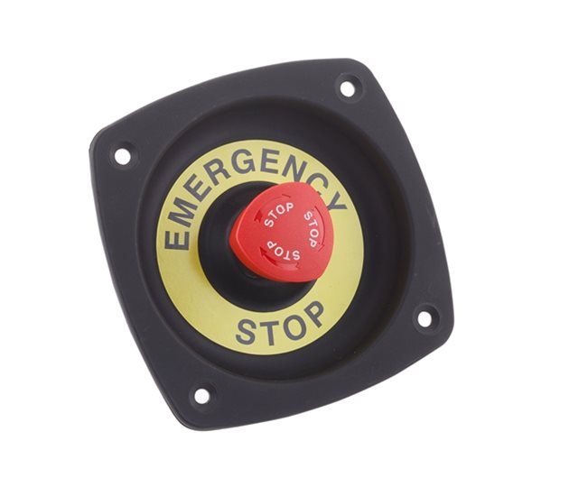 Recessed Emergency Stop Switch, 127 x 127 x 19 mm, Glass-Filled Nylon