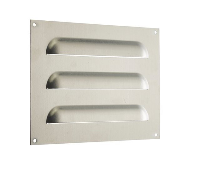 Aluminium Louvre Trickle Vent, 3 Slots, 191 x 135 mm, Self Colour
