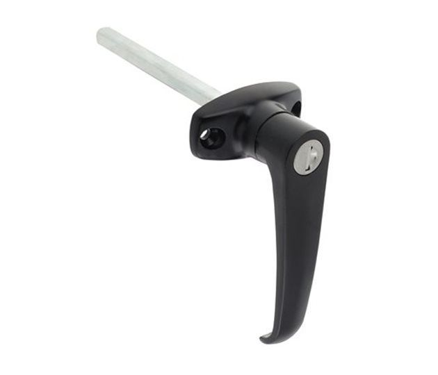 Black Non-Locking Lever Handle, 45 mm Centres, 8 mm Square Spindle