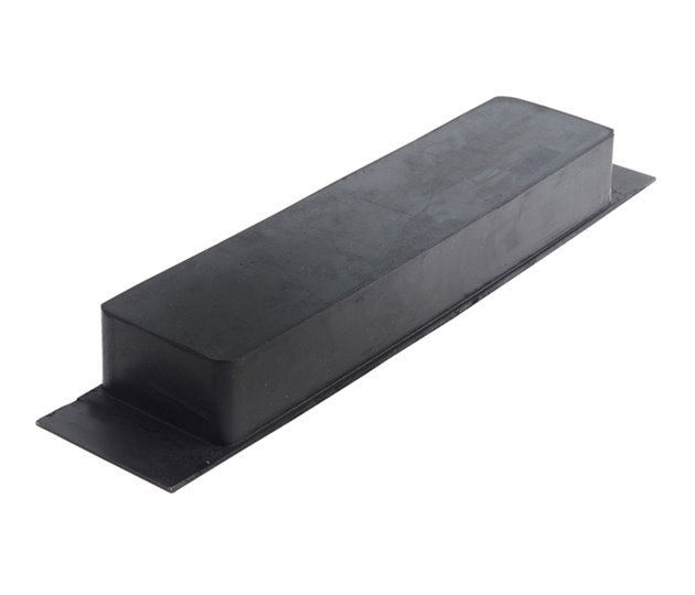 Tipper Pad, Rubber on Steel, Weld-On, 288 x 75 x 39 mm