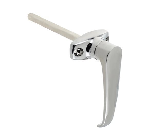 Chrome Lever Handle, Non-Locking, 44.5mm Centres, 8mm Square, 153mm Length