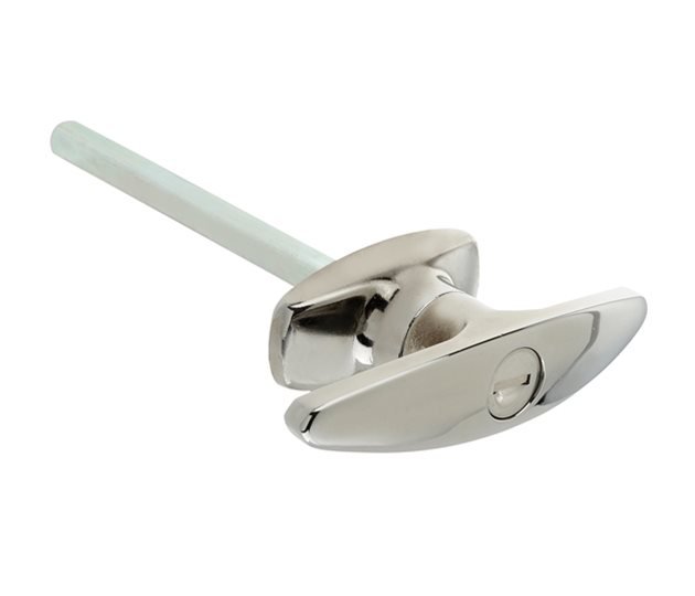 Locking Chrome T Handle, 100 mm, 104.5 mm x 8 mm Square, Mixed Keys