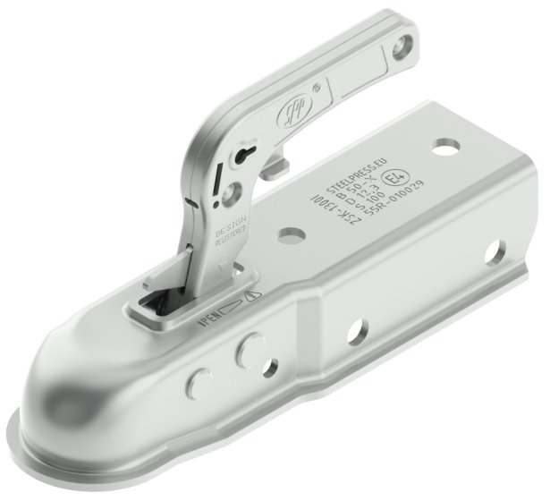 Trailer Coupling Head, 60mm Square Drawbar, 1300kg, Pressed Steel