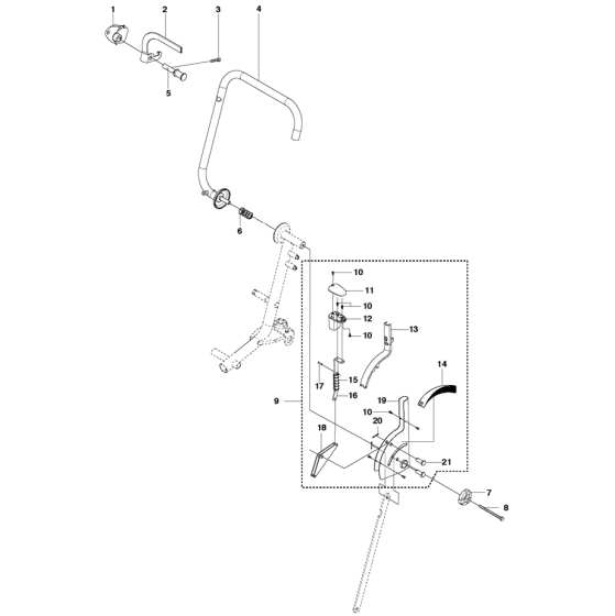 Handle & Controls Assembly for Husqvarna Kv760 Disc Cutters