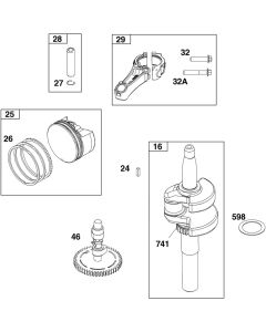 Crankshaft Assembly for Briggs and Stratton Model No. 125P02-0012-F1 Vertical Shaft Engine