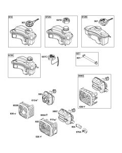 Exhaust System Assembly for Briggs and Stratton Model No. 93J02-0032-F1 Vertical Shaft Engine